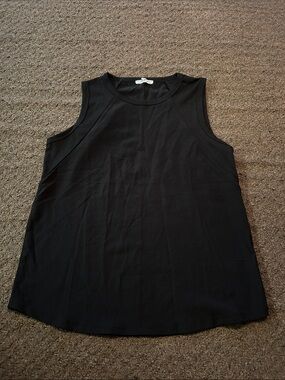 Sleeveless Crew Neck Black Women's Top